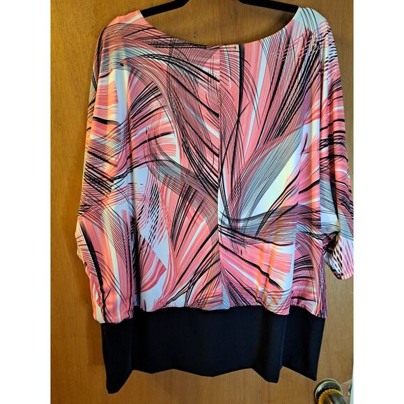 Women's Plus Time Line Pink and Gray Blouse Size 3XL - Picture 4 of 8